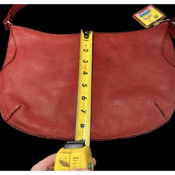 Vintage St Johns Bay Genuine Red Pebble Leather Hobo Shoulder Bag Purse 13 x 9 - Picture 9 of 12